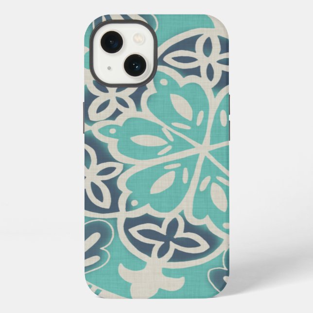Blue Batik Tile I iPhone Case (Back)