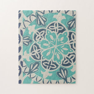 Blue Batik Tile I Jigsaw Puzzle