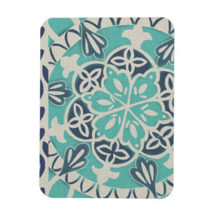 Blue Batik Tile I Magnet
