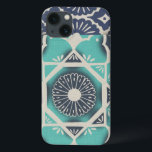 Blue Batik Tile II iPhone 13 Case<br><div class="desc">Floral</div>