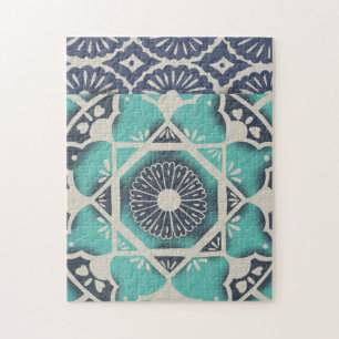 Blue Batik Tile II Jigsaw Puzzle