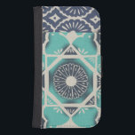 Blue Batik Tile II Samsung S4 Wallet Case<br><div class="desc">Floral</div>