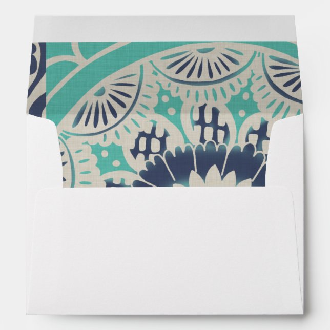 Blue Batik Tile III Envelopes (Back (Bottom))