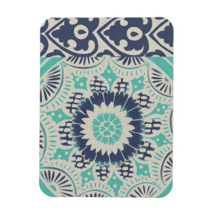 Blue Batik Tile III Magnet