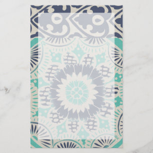 Blue Batik Tile III Stationery
