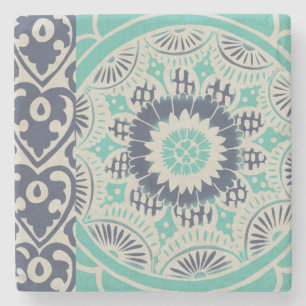Blue Batik Tile III Stone Coaster