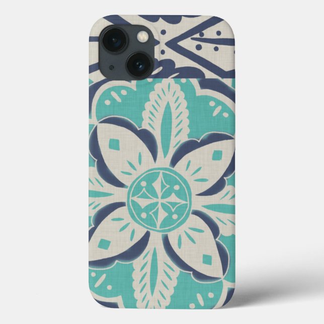 Blue Batik Tile IV Case-Mate iPhone Case (Back)