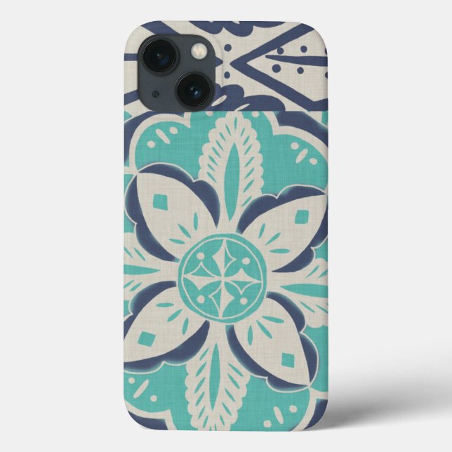Blue Batik Tile IV Case-Mate iPhone Case (Back)
