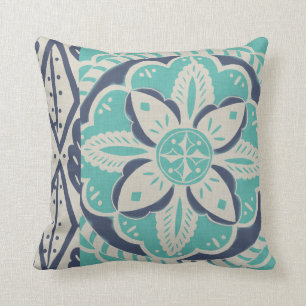 Blue Batik Tile IV Cushion