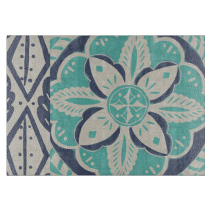 Blue Batik Tile IV Cutting Board
