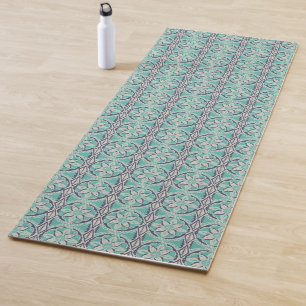 Blue Batik Tile IV Yoga Mat