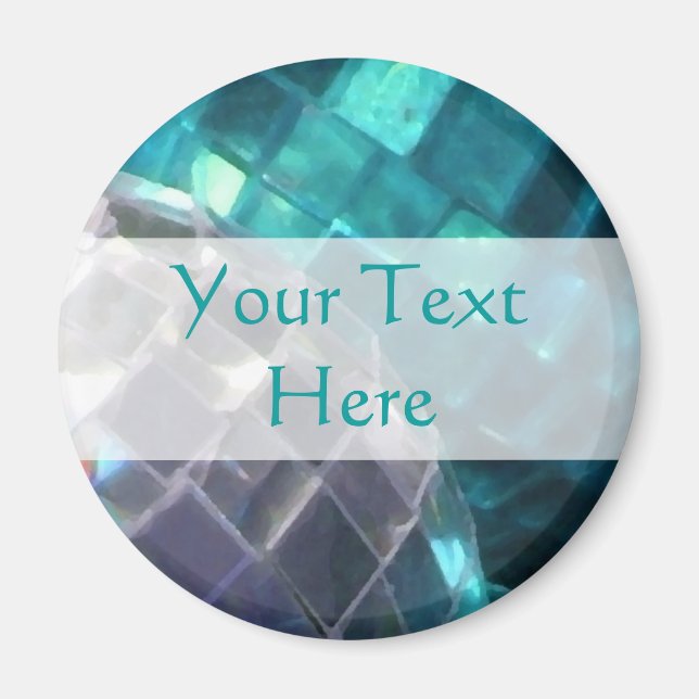 Blue Baubles detail 'Your Text' magnet (Front)