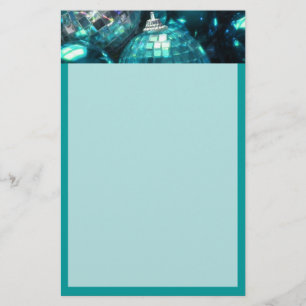 Blue Baubles header stationery blue