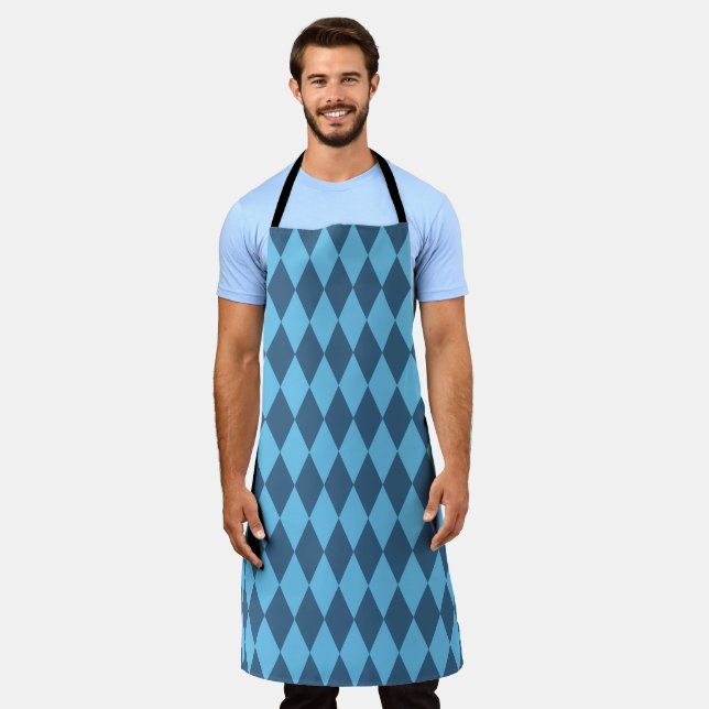 Blue Bavaria Rhombus Flag Pattern Apron (Worn)