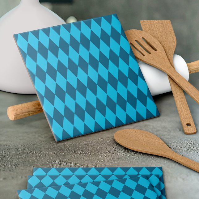 Blue Bavaria Rhombus Flag Pattern Ceramic Tile (Creator Uploaded)