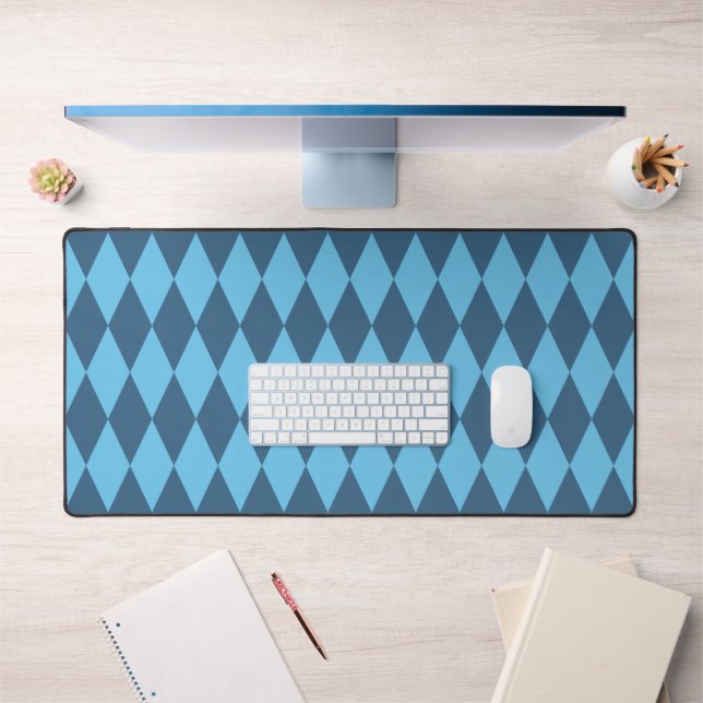 Blue Bavaria Rhombus Flag Pattern Desk Mat (Office 1)