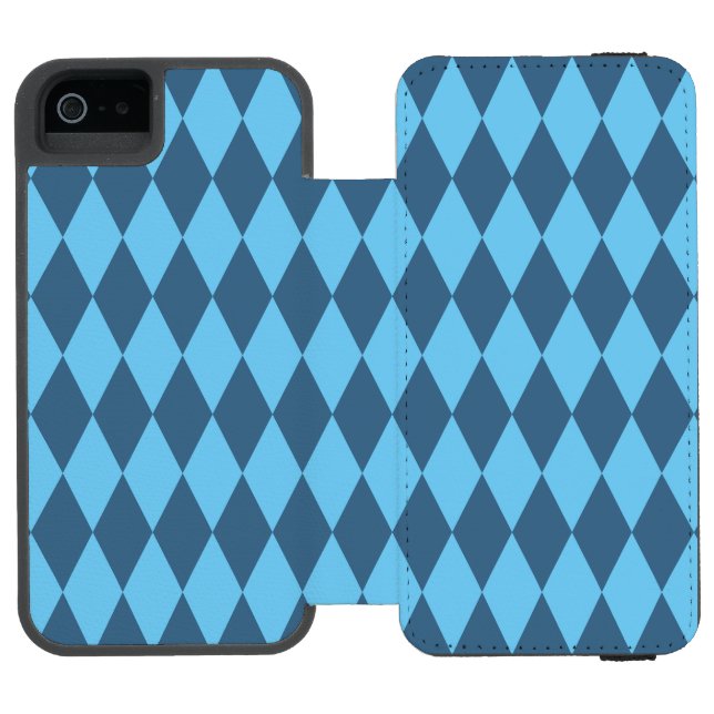 Blue Bavaria Rhombus Flag Pattern Incipio iPhone Wallet Case (Folio Open)