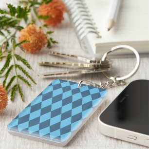 Blue Bavaria Rhombus Flag Pattern Key Ring
