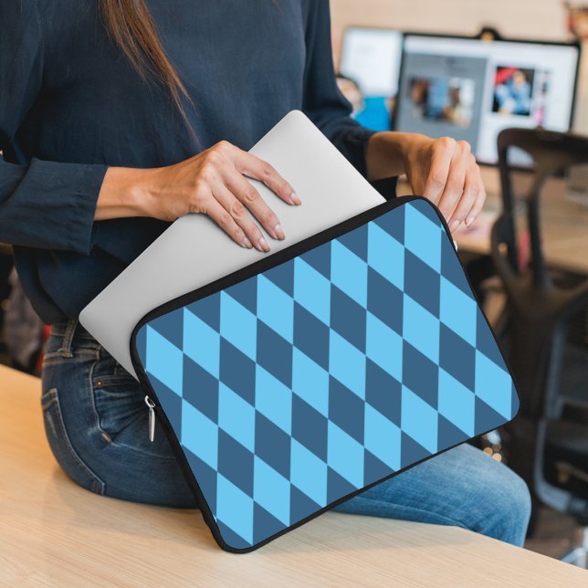 Blue Bavaria Rhombus Flag Pattern Laptop Sleeve (Creator Uploaded)