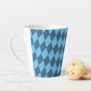 Blue Bavaria Rhombus Flag Pattern Latte Mug