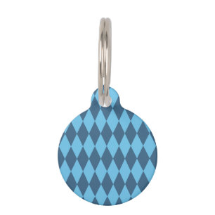 Blue Bavaria Rhombus Flag Pattern Pet Tag