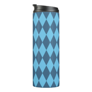 Blue Bavaria Rhombus Flag Pattern Thermal Tumbler