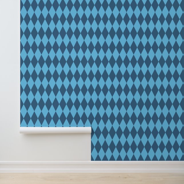Blue Bavaria Rhombus Flag Pattern Wallpaper (Application)