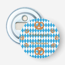 Blue Bavarian Octoberfest Pretzels Personalise Rnd