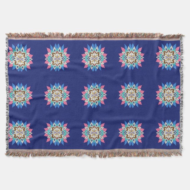 Blue Bayou Mandala Throw Blanket (Front)