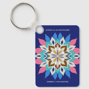 Blue Bayou Rectangle Button Key Ring
