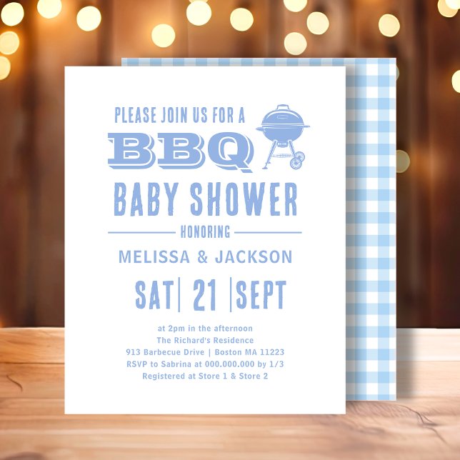 Blue BBQ Baby Shower Budget Invitation (Creator Uploaded)