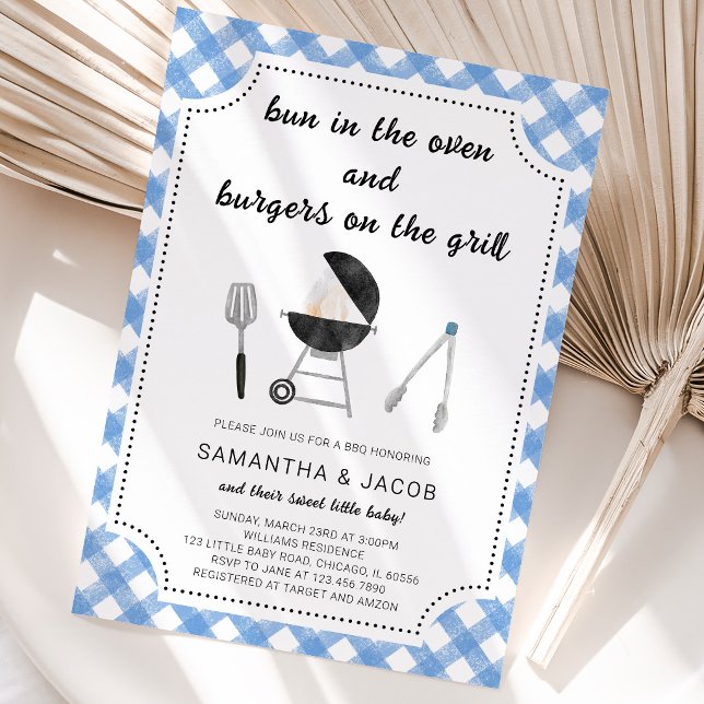 Blue BBQ Baby Shower Invitation (Creator Uploaded)
