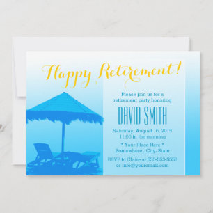 Blue Beach Chairs Retirement Party Invitations