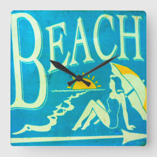 blue beach clock