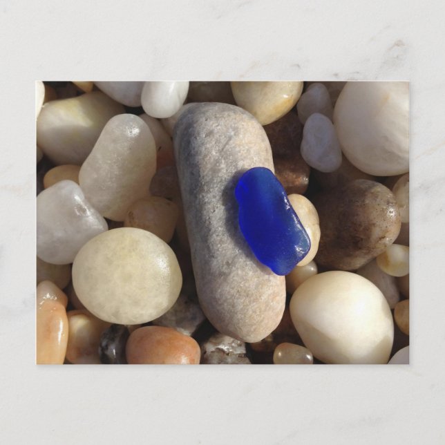 Blue Beach Glass Postcard (Front)