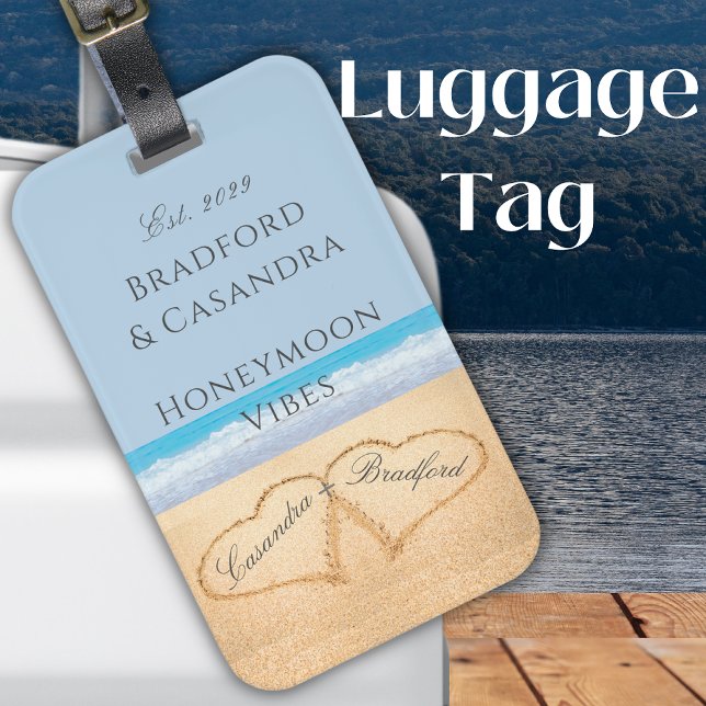 Blue Beach Honeymoon vibes Luggage Tag (Creator Uploaded)