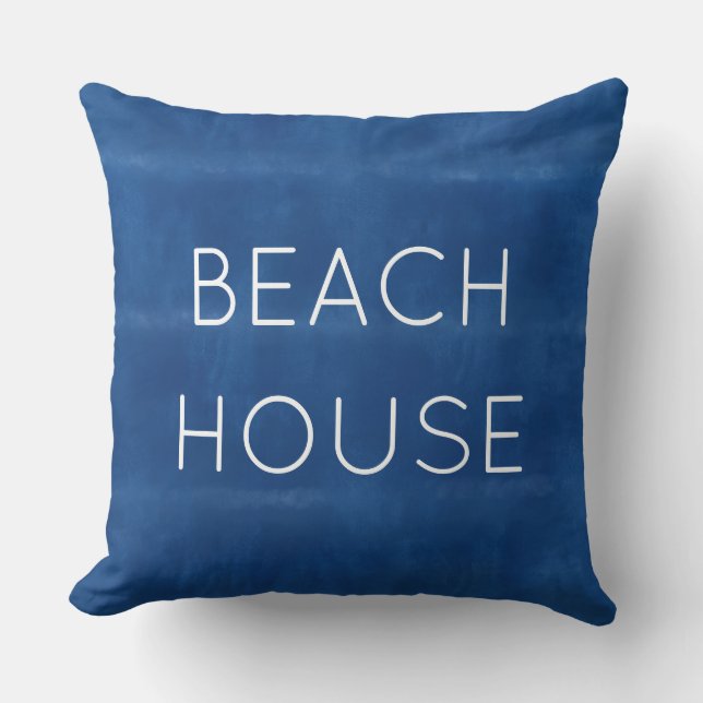 Blue Beach House Cushion (Front)
