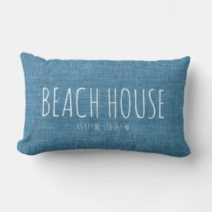 Blue Beach House Custom Coordinates Lumbar Cushion