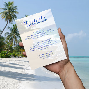 Blue Beach Island Destination Wedding Details Enclosure Card