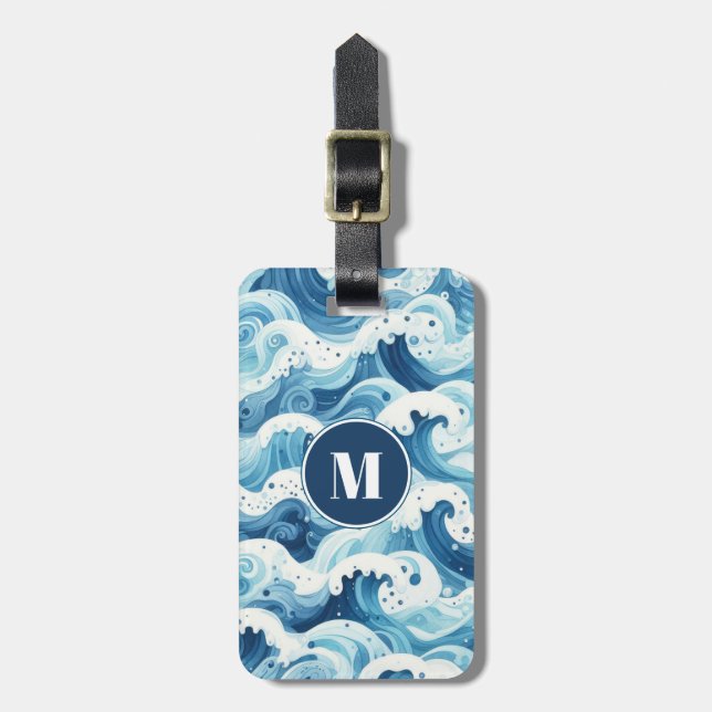Blue Beach Luggage Tag (Front Vertical)