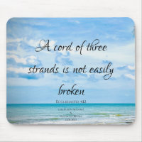 Blue Beach Ocean Bible Quote Cord of Three Strands