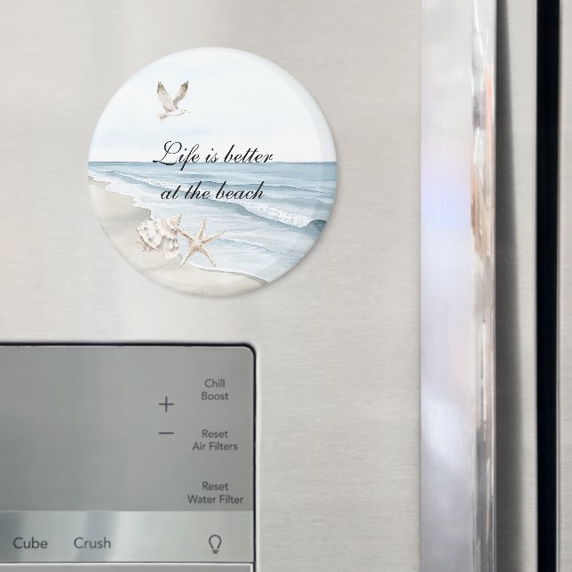 Blue Beach Ocean Starfish Sea Birds  Magnet (In Situ (Fridge))