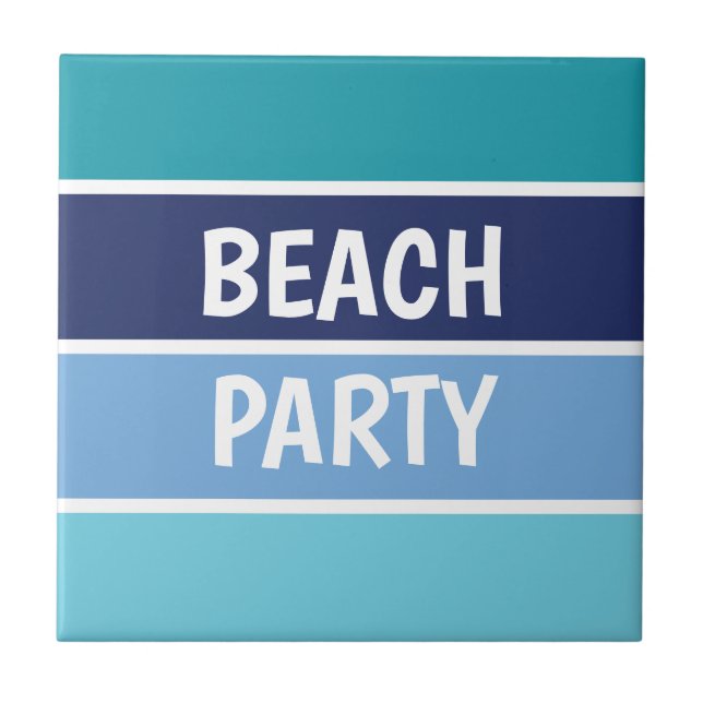 Blue Beach Party Ceramic Tile (Front)