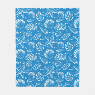 Blue Beach Pattern 2 Fleece Blanket