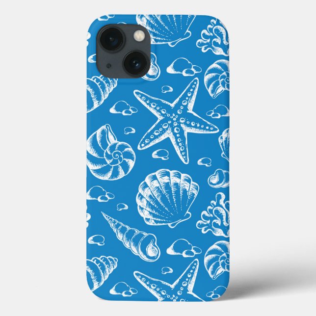 Blue Beach Pattern Case-Mate iPhone Case (Back)