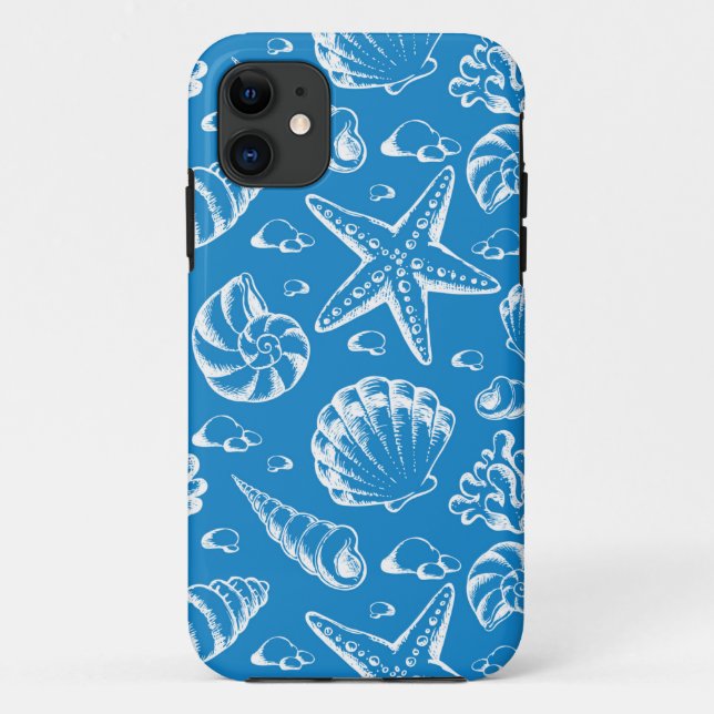 Blue Beach Pattern Case-Mate iPhone Case (Back)