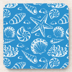 Blue Beach Pattern Coaster