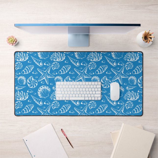 Blue Beach Pattern Desk Mat (Office 1)