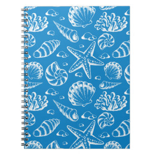 Blue Beach Pattern Notebook