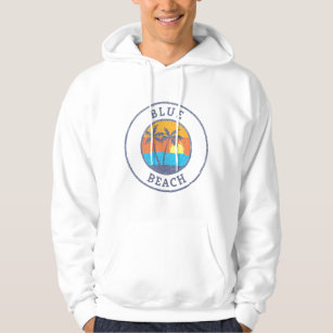 Blue Beach, Puerto Rico Faded Classic Style Hoodie